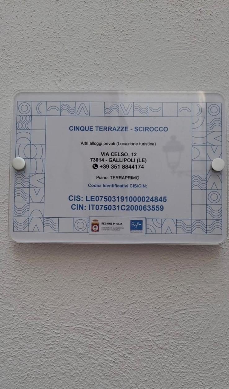 فيلا Cinque Terrazze - Scirocco غالّيبولي المظهر الخارجي الصورة